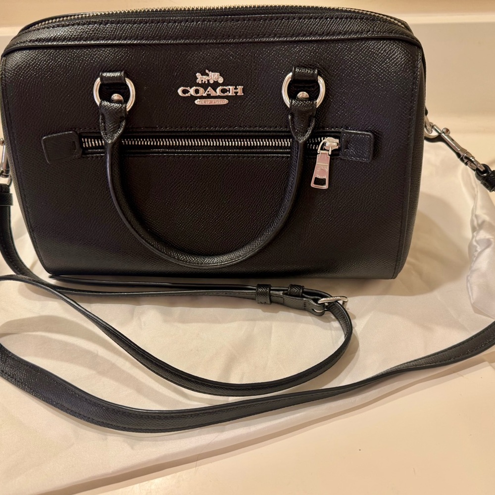 Coach Black Leather Rowan Satchel